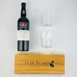Spirits Liqueur Gift Baskets: Taylor's Port and Tumblers Gift Box