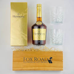 Spirits Liqueur Gift Baskets: Hennessy Cognac and Tumblers Gift Box