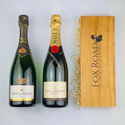 Champagne Gift Baskets: MoÃ«t & Veuve Du Vernay Double Gift Box