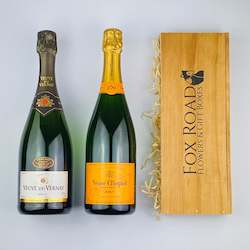 Champagne Gift Baskets: Veuve Clicquot & Veuve Du Vernay Double Gift Box