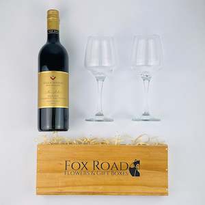 Gift Basket: Villa Maria Merlot Cabernet Sauvignon & Glasses