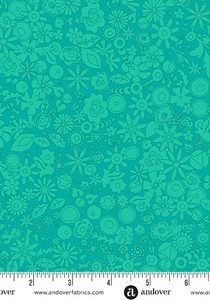 Alison Glass: Sun Prints – FloralTeal by Alison Glass