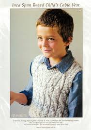 Inca Spun Tweed Childs Cable Vest Pattern 1209