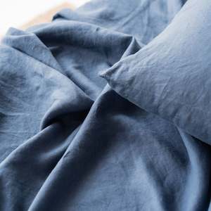 cushions: Coastal Blue Linen Cushion Cover