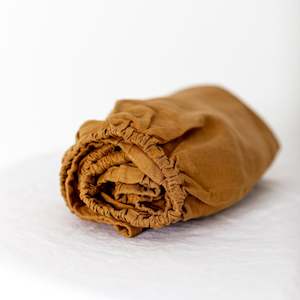 Ginger Honey Linen Cot/Bassinet Sheet