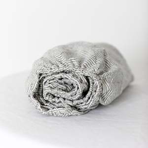 Pinstripes Linen Cot/Bassinet Sheet