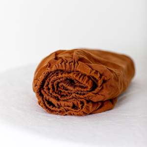 Cot Bassinet Sheets: Tobacco Linen Cot/Bassinet Sheet
