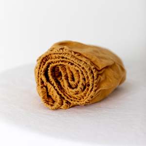 Cot Bassinet Sheets: Mustard Yellow Linen Cot/Bassinet Sheet