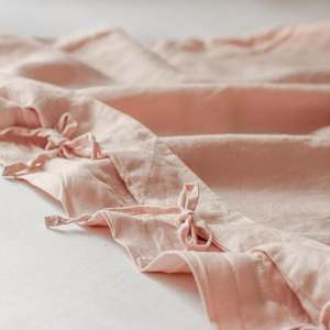 Cot Duvets: Blush Pink Linen Cot Duvet