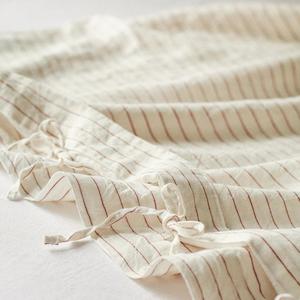 Tobacco Stripes Linen Cot Duvet
