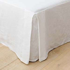 Brilliant White Linen Valance - 35cm Drop
