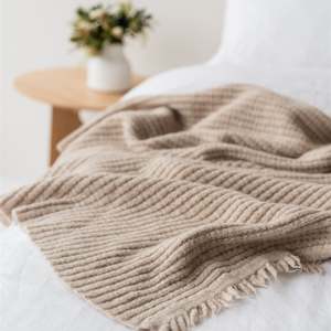 New Releases 1: Sand Ribbed Wool Throw Blanket