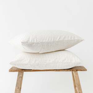 New Releases 1: Malt Brown Grid Linen Pillowcases