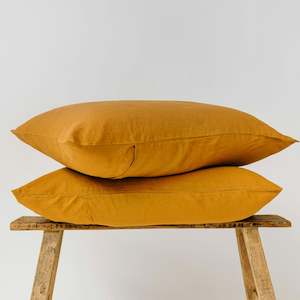 End Of Line Sale: Ochre Linen Pillowcases