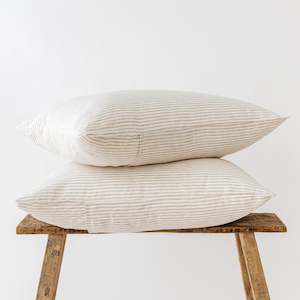 Sheet Sets Pillowcases: Sand Stripes Linen Pillowcases