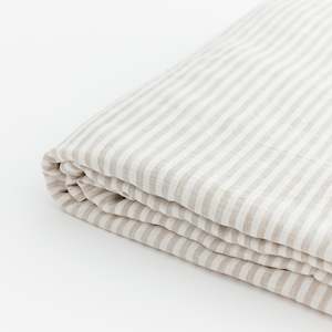 Fitted Sheets: Sand Stripes Linen Single Fitted Sheet Sale