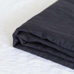 Midnight Blue Linen Single Fitted Sheet Sale