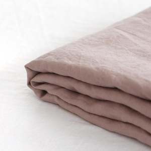 Rosewood Pink Linen Single Fitted Sheet Sale