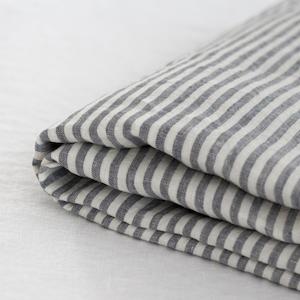 Navy Blue Stripes Linen Single Flat Sheet Sale
