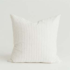Coastal Blue Stripes Linen Cushion Cover