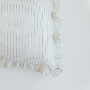 Ruffles Cushions: Ruffles Cushion in Tobacco Stripes