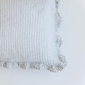 Ruffles Pillowcases in Grey Stripes