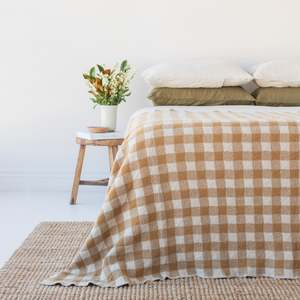 New Releases: Ginger Honey Checks Wool Throw Blanket