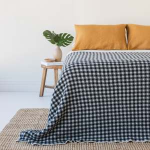 New Releases: Black Gingham Wool Throw Blanket