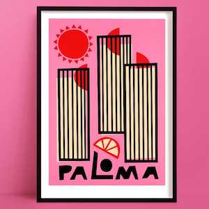 Cocktail Prints: Paloma Print | Grapefruit Bar Wall Decor