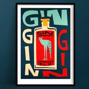 Gin Print | Retro Style Bar Art