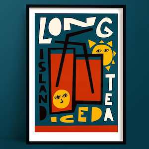 Long Island Ice Tea Print | Bar Cart Art