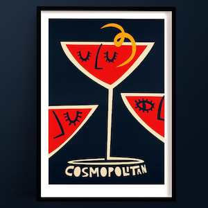 Cosmopolitan Cocktail Print | Elegant Room Decor