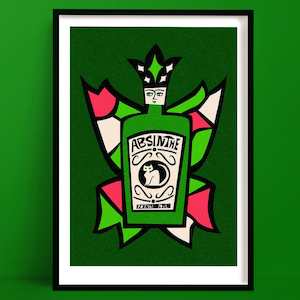 Absinthe Print | Green and Pink Art