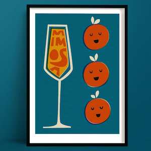 Cocktail Prints: Mimosa Print | Breakfast Bar Decor
