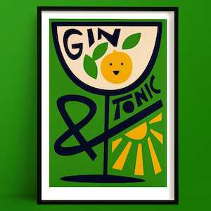 Cocktail Prints: Gin & Tonic Print | Summery Wall Decor