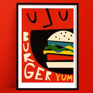 Burger Print | Bright Kitchen Wall Art