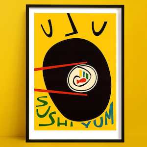 Bestsellers Art Prints: Sushi Print | Yellow Wall Art