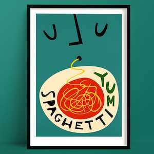 Bestsellers Art Prints: Spaghetti Print | Foodie Wall Art