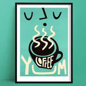 Coffee Print | Teal Wall Art