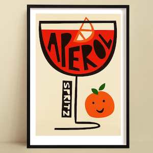 Bestsellers Art Prints: Aperol Spritz Print | Classic Cocktail Wall Art