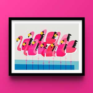 Flamingo Print | Hot Pink Wall Art