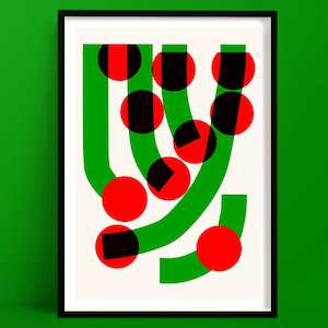 New Prints: Green Grass Abstract Print | Shape Based Graphic Wall Art