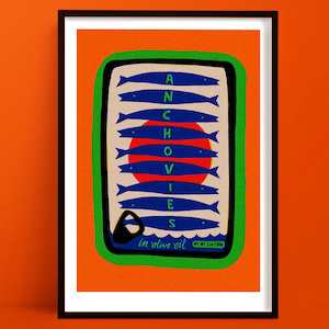 Anchovies Food Print | Nautical Wall Art