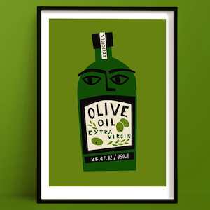 Kitchen Prints: Olive Oil Print | Italian Food Art