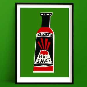 Hot Sauce Print | Food Wall Art