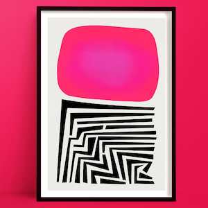 Bedroom Prints: Labyrinth Abstract Art Print | Large Wall Art