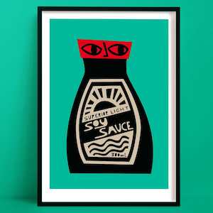 Soy Sauce Print | Teal Wall Art