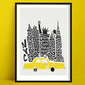 New York Travel Poster | Cityscape Art