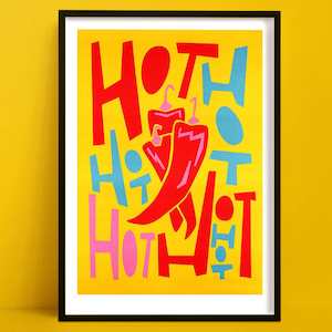 Hot Chillis Print | Red and Yellow Room Decor