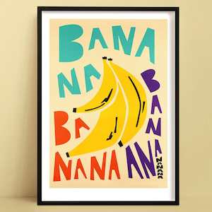 Yellow Prints: Bananas Print | Fruit Art